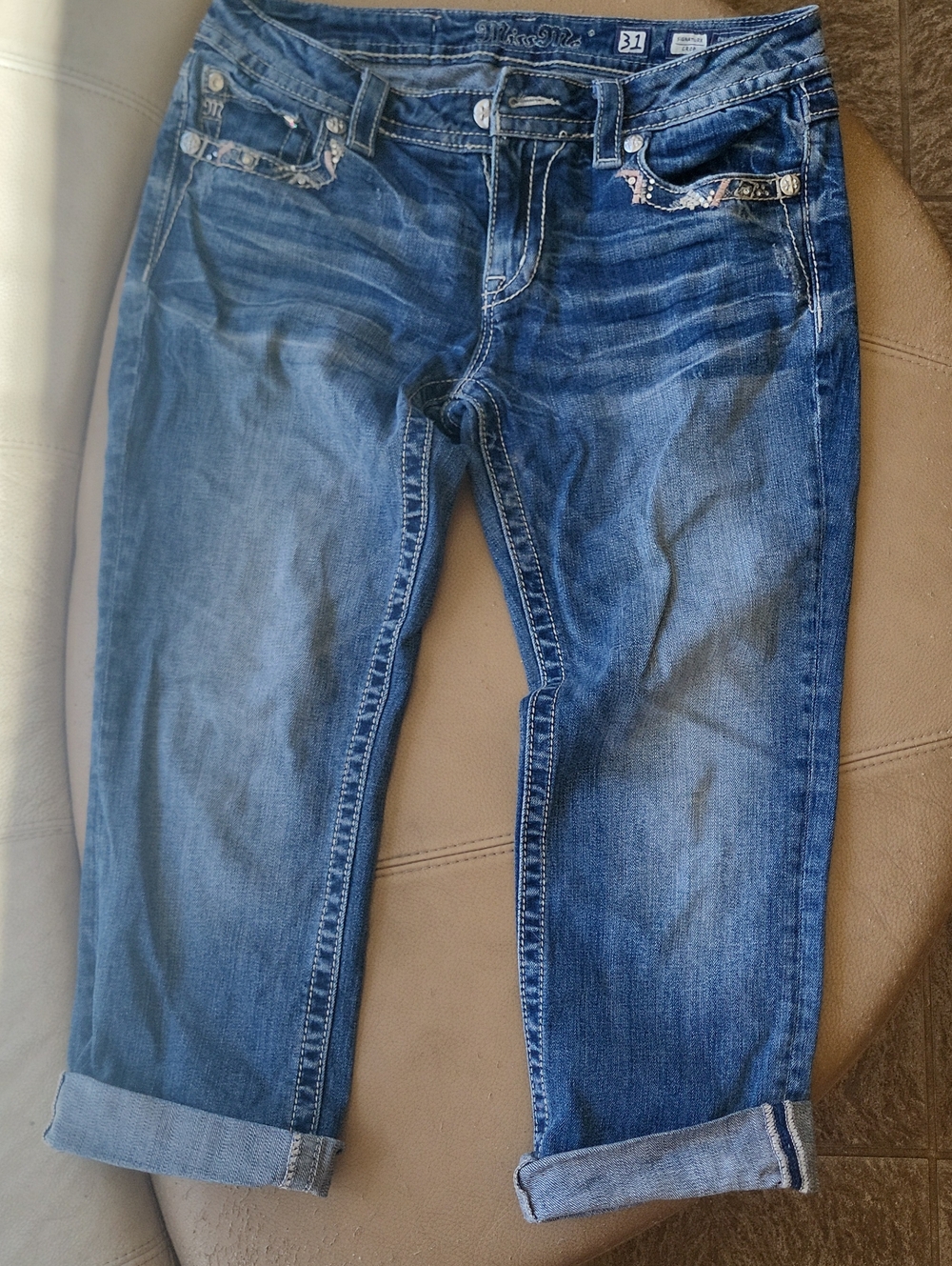 Miss Me Blue Cropped Ankle Jeans